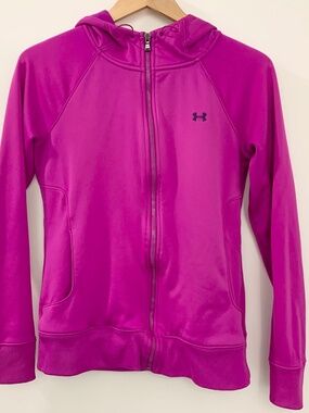 Under Armour Full-Zip Fleece Hoodie with Drawstring Hood and Front Pockets